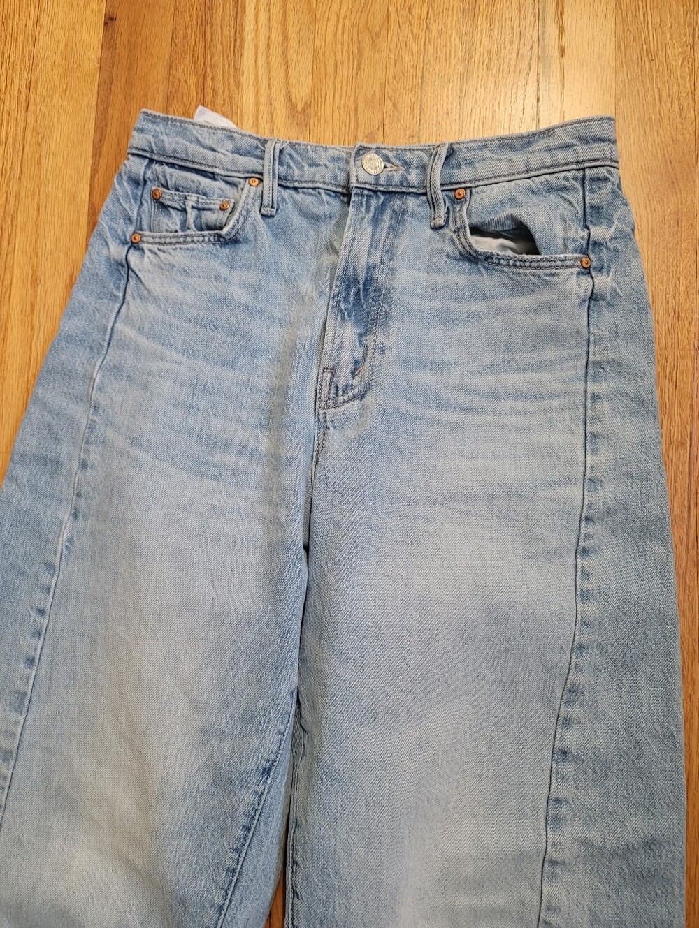 MOTHER Half Pipe Barrel Flood Jeans in Material Girl Size 26 Pre-owned - Picture 2 of 12